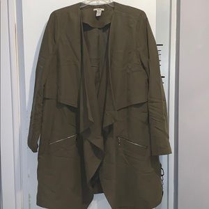 Olive green trench jacket